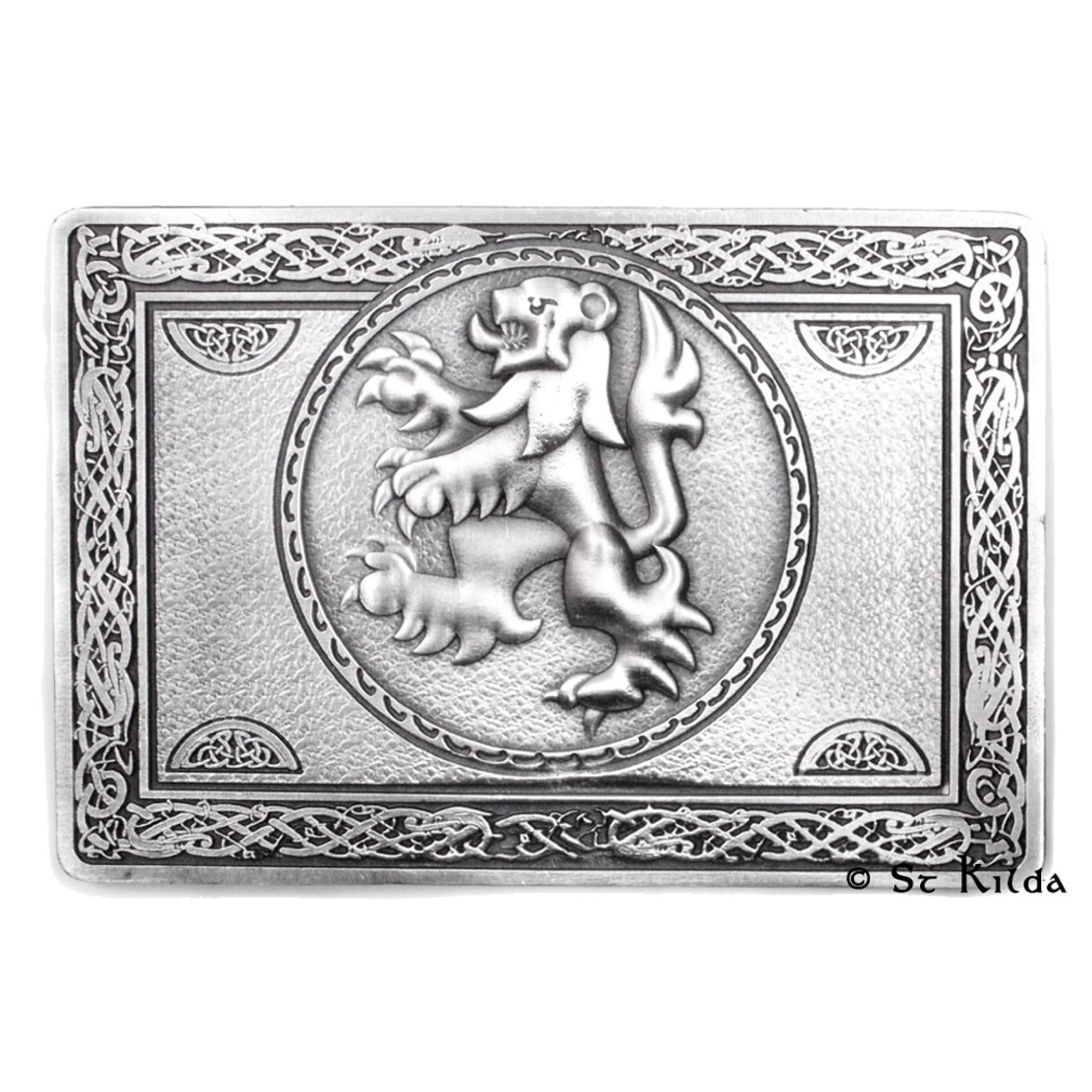 Velcro Adjustable Lion Rampant Kilt Waist Buckle With Belt